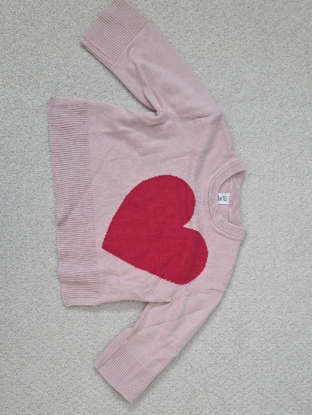 GAP Pink Sweater with Red Heart
